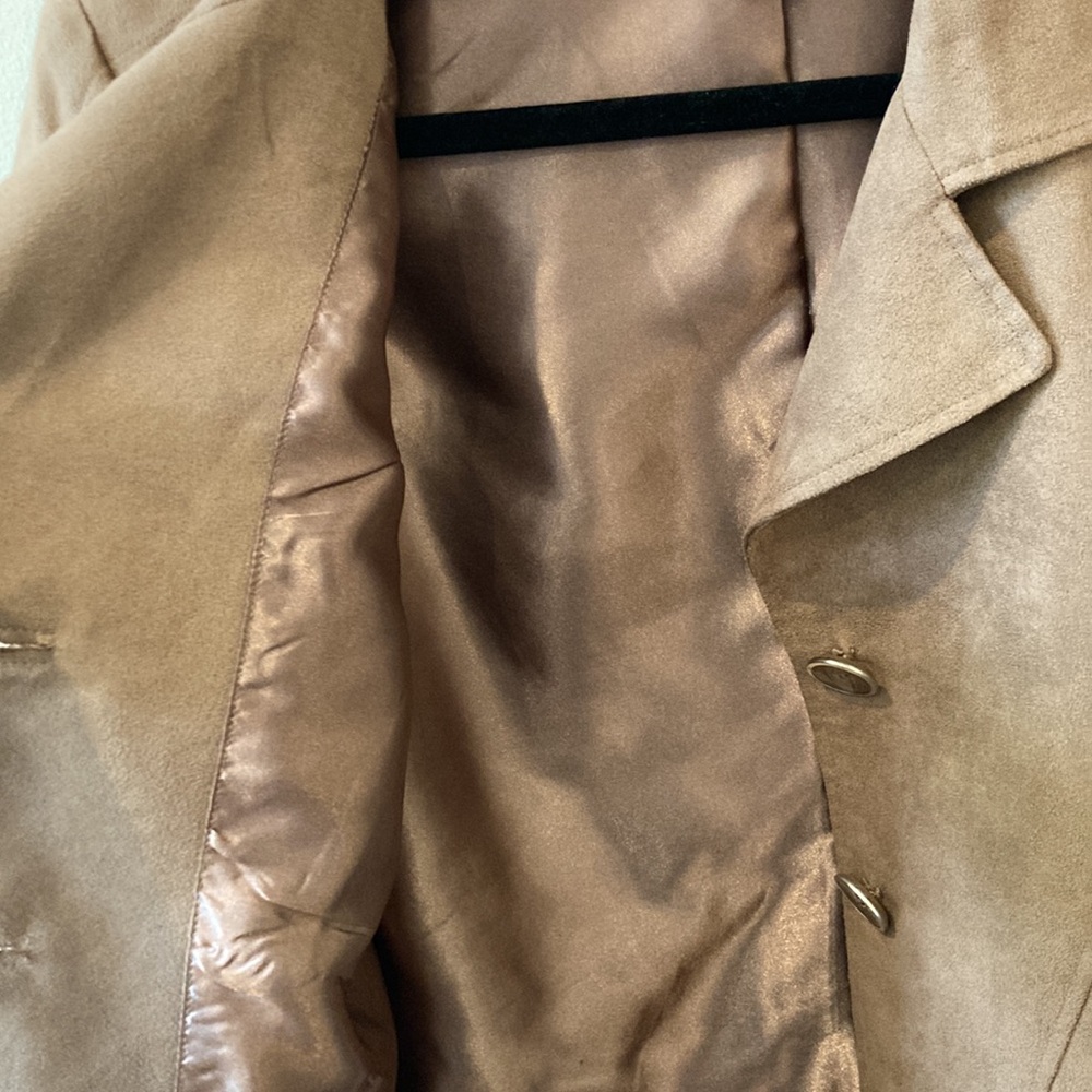 Chico’s light brown faux suede Kinsley jacket moto size medium / 8 / 1 - Picture 9 of 13